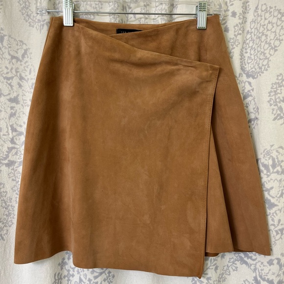 Ted Baker “Ursina” Suede Wrap Skirt Sz 4-6 - Picture 1 of 9